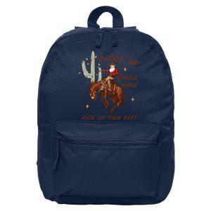 Giddy Up Jingle Horse Pick Up Your Feet Western Christmas Santa 16 in Basic Backpack