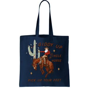 Giddy Up Jingle Horse Pick Up Your Feet Western Christmas Santa Tote Bag