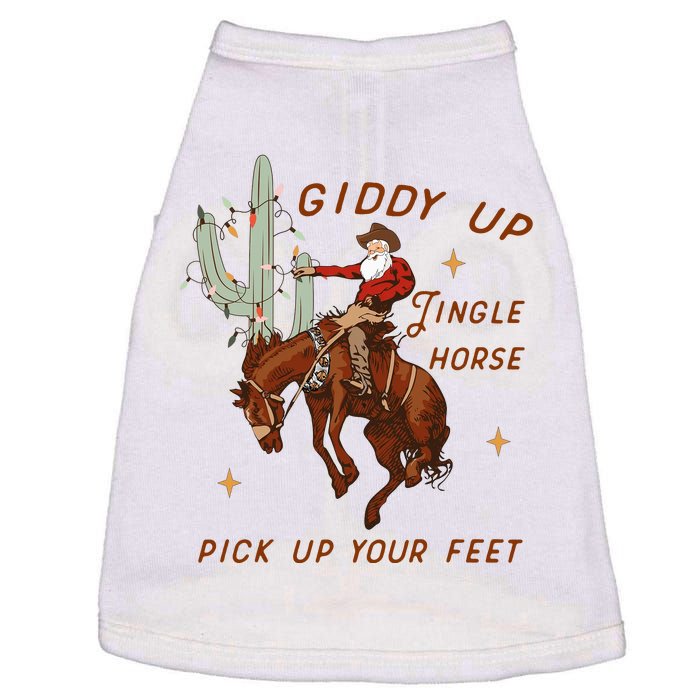 Giddy Up Jingle Horse Pick Up Your Feet Western Christmas Santa Doggie Tank