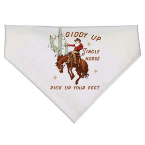 Giddy Up Jingle Horse Pick Up Your Feet Western Christmas Santa USA-Made Doggie Bandana