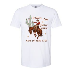 Giddy Up Jingle Horse Pick Up Your Feet Western Christmas Santa Softstyle CVC T-Shirt