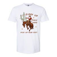 Giddy Up Jingle Horse Pick Up Your Feet Western Christmas Santa Softstyle CVC T-Shirt