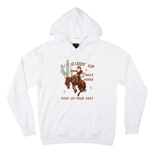 Giddy Up Jingle Horse Pick Up Your Feet Western Christmas Santa Hoodie