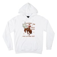 Giddy Up Jingle Horse Pick Up Your Feet Western Christmas Santa Hoodie