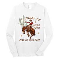 Giddy Up Jingle Horse Pick Up Your Feet Western Christmas Santa Long Sleeve Shirt