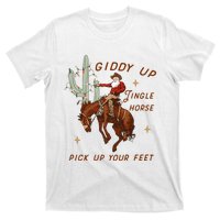 Giddy Up Jingle Horse Pick Up Your Feet Western Christmas Santa T-Shirt