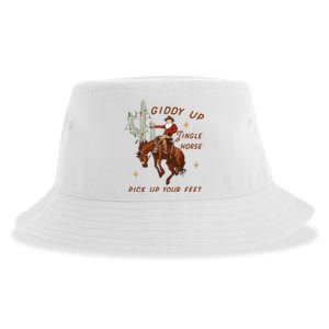 Giddy Up Jingle Horse Pick Up Your Feet Western Christmas Santa Sustainable Bucket Hat