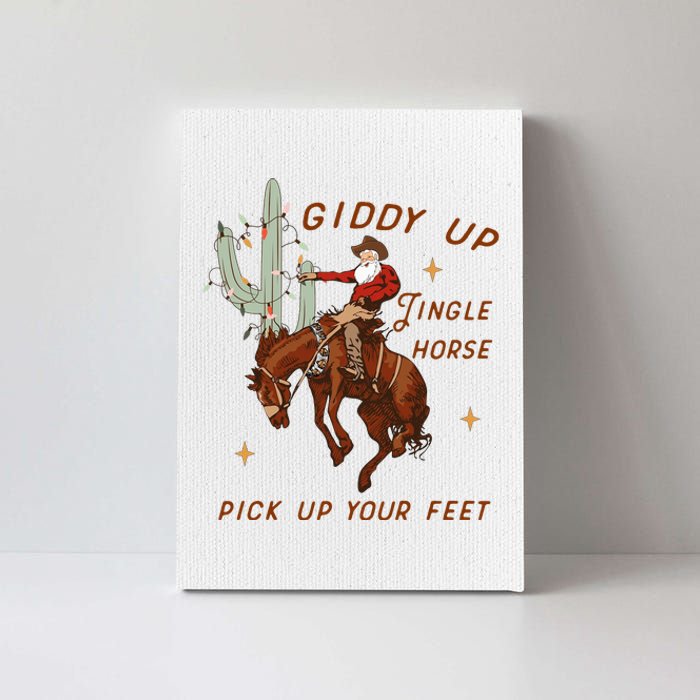 Giddy Up Jingle Horse Pick Up Your Feet Western Christmas Santa Canvas