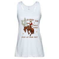 Giddy Up Jingle Horse Pick Up Your Feet Western Christmas Santa Ladies Essential Flowy Tank