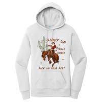 Giddy Up Jingle Horse Pick Up Your Feet Western Christmas Santa Women's Pullover Hoodie