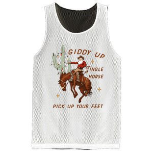 Giddy Up Jingle Horse Pick Up Your Feet Western Christmas Santa Mesh Reversible Basketball Jersey Tank