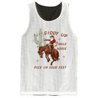 Giddy Up Jingle Horse Pick Up Your Feet Western Christmas Santa Mesh Reversible Basketball Jersey Tank