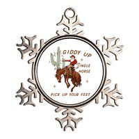 Giddy Up Jingle Horse Pick Up Your Feet Western Christmas Santa Metallic Star Ornament