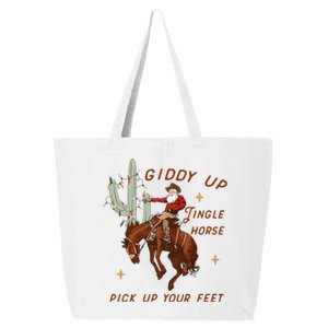 Giddy Up Jingle Horse Pick Up Your Feet Western Christmas Santa 25L Jumbo Tote