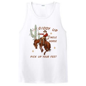 Giddy Up Jingle Horse Pick Up Your Feet Western Christmas Santa PosiCharge Competitor Tank