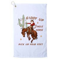 Giddy Up Jingle Horse Pick Up Your Feet Western Christmas Santa Platinum Collection Golf Towel