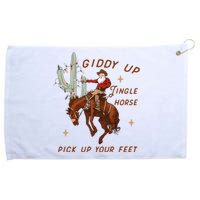 Giddy Up Jingle Horse Pick Up Your Feet Western Christmas Santa Grommeted Golf Towel