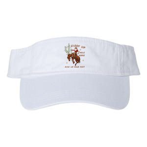 Giddy Up Jingle Horse Pick Up Your Feet Western Christmas Santa Valucap Bio-Washed Visor