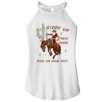 Giddy Up Jingle Horse Pick Up Your Feet Western Christmas Santa Women's Perfect Tri Rocker Tank