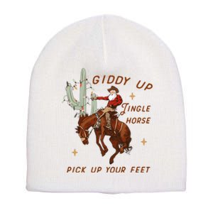 Giddy Up Jingle Horse Pick Up Your Feet Western Christmas Santa Short Acrylic Beanie