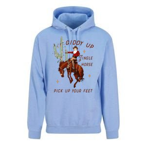 Giddy Up Jingle Horse Pick Up Your Feet Cowboy Santa Cactus Unisex Surf Hoodie