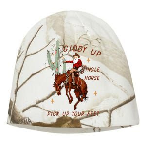 Giddy Up Jingle Horse Pick Up Your Feet Cowboy Santa Cactus Kati - Camo Knit Beanie