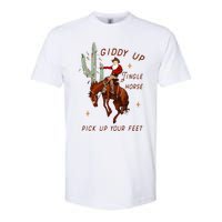 Giddy Up Jingle Horse Pick Up Your Feet Cowboy Santa Cactus Softstyle CVC T-Shirt