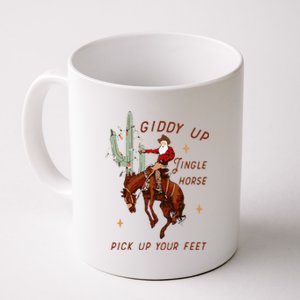 Giddy Up Jingle Horse Pick Up Your Feet Cowboy Santa Cactus Coffee Mug