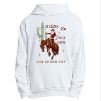 Giddy Up Jingle Horse Pick Up Your Feet Cowboy Santa Cactus Urban Pullover Hoodie