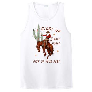 Giddy Up Jingle Horse Pick Up Your Feet Cowboy Santa Cactus PosiCharge Competitor Tank