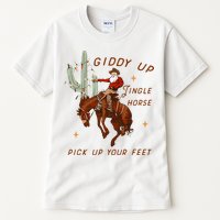 Giddy Up Jingle Horse Pick Up Your Feet Cow Santa Xmas Tall T-Shirt