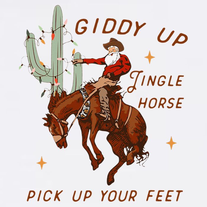 Giddy Up Jingle Horse Pick Up Your Feet Cow Santa Xmas Tall T-Shirt