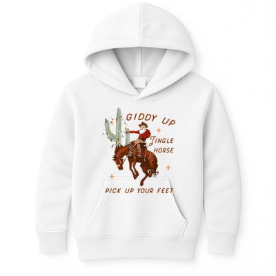 Giddy Up Jingle Horse Pick Up Your Feet Cow Santa Xmas Kids Hoodie