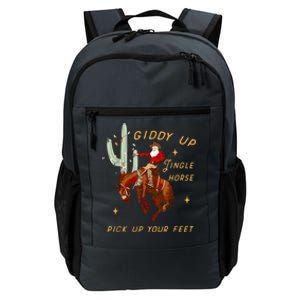 Giddy Up Jingle Horse Pick Up Your Feet Cowboy Santa Cactus Daily Commute Backpack