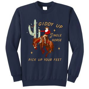 Giddy Up Jingle Horse Pick Up Your Feet Cowboy Santa Cactus Sweatshirt