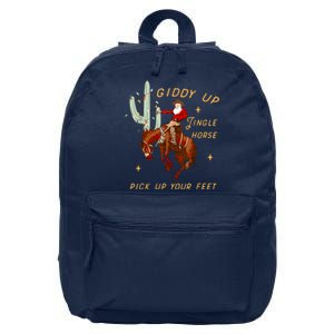 Giddy Up Jingle Horse Pick Up Your Feet Cowboy Santa Cactus 16 in Basic Backpack