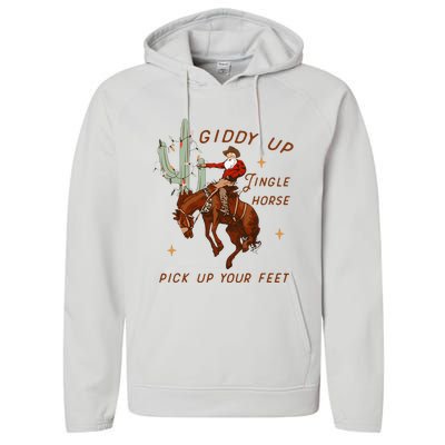 Giddy Up Jingle Horse Pick Up Your Feet Cow Performance Fleece Hoodie