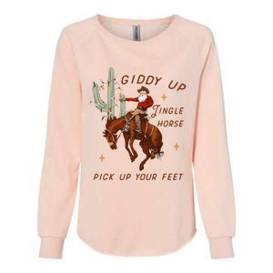 Giddy Up Jingle Horse Pick Up Your Feet Cow Womens California Wash Sweatshirt