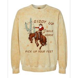 Giddy Up Jingle Horse Pick Up Your Feet Cow Colorblast Crewneck Sweatshirt