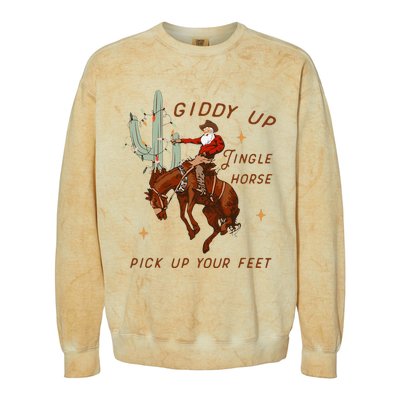 Giddy Up Jingle Horse Pick Up Your Feet Cow Colorblast Crewneck Sweatshirt