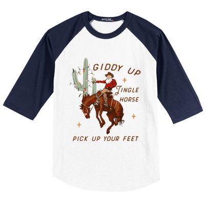 Giddy Up Jingle Horse Pick Up Your Feet Cow Baseball Sleeve Shirt