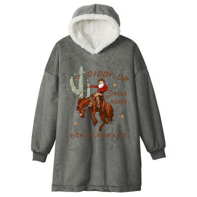 Giddy Up Jingle Horse Pick Up Your Feet Cow Hooded Wearable Blanket