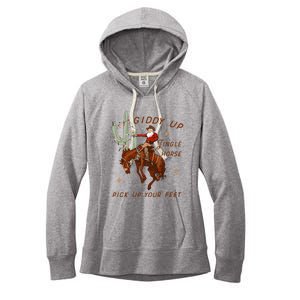 Giddy Up Jingle Horse Pick Up Your Feet Cow Women's Fleece Hoodie