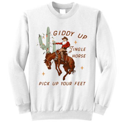 Giddy Up Jingle Horse Pick Up Your Feet Cow Sweatshirt