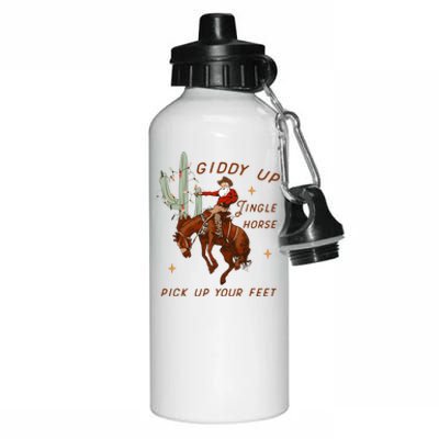 Giddy Up Jingle Horse Pick Up Your Feet Cow Aluminum Water Bottle