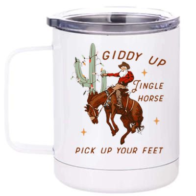 Giddy Up Jingle Horse Pick Up Your Feet Cow 12 oz Stainless Steel Tumbler Cup