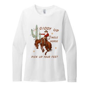 Giddy Up Jingle Horse Pick Up Your Feet Cow Womens CVC Long Sleeve Shirt