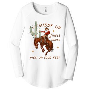 Giddy Up Jingle Horse Pick Up Your Feet Cow Women's Perfect Tri Tunic Long Sleeve Shirt