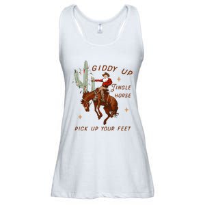 Giddy Up Jingle Horse Pick Up Your Feet Cow Ladies Essential Flowy Tank