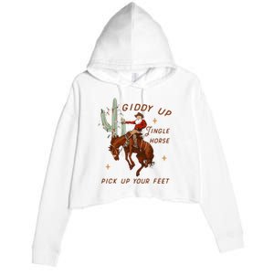 Giddy Up Jingle Horse Pick Up Your Feet Cow Crop Fleece Hoodie